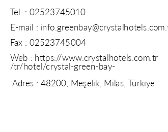 Crystal Green Bay Resort & Spa iletiim bilgileri